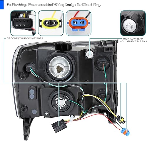 Miniatura 4 de Spec-D Tuning Faros delanteros LED con lente ahumada de carcasa cromada, compatible con GMC Sierra 1500 2500HD 3500HD 2007-2013, conjunto de faros