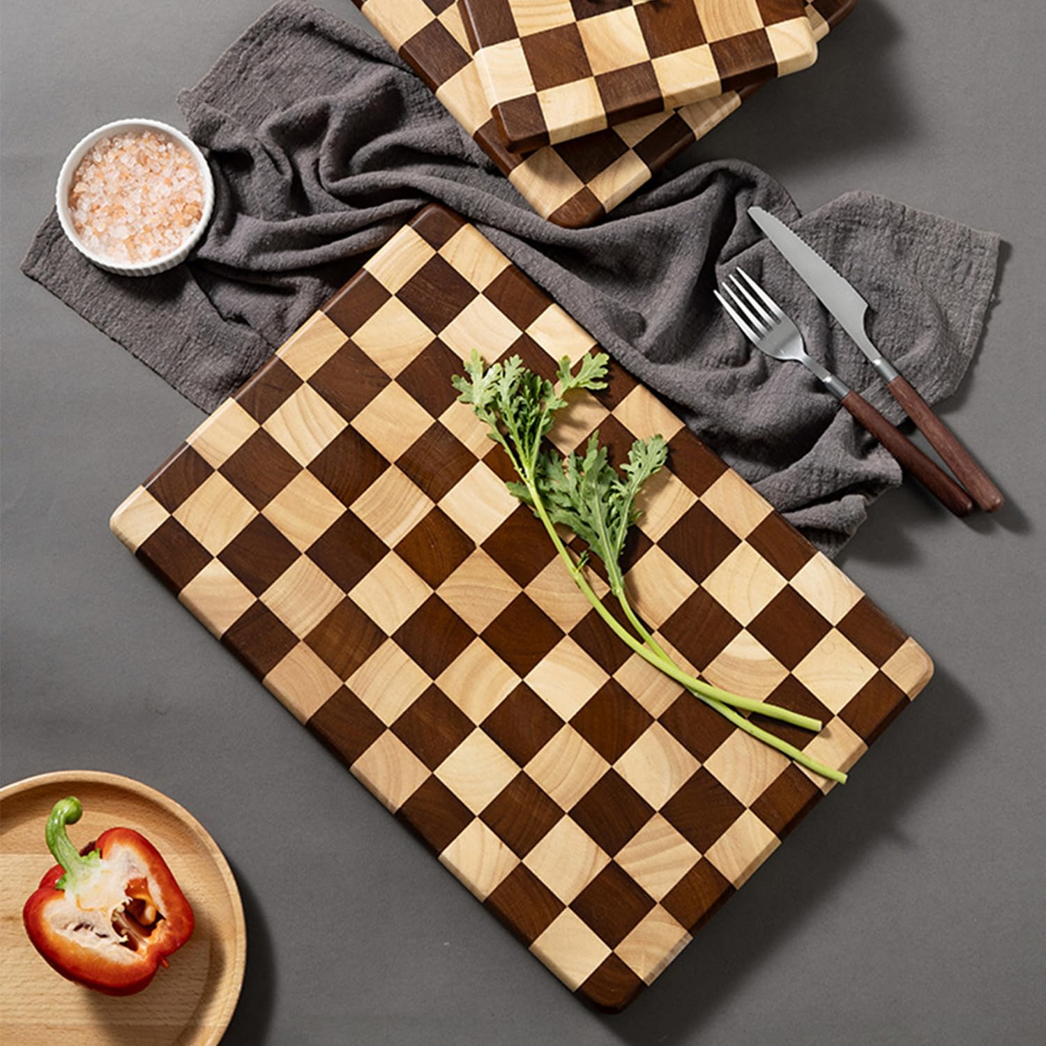 Linwnil Tabla de cortar de grano final de 14.2 pulgadas de largo x 9.5 pulgadas, tabla de cortar de madera de acacia/goma resistente para cocina, tabla de servir abatible para carne, pan y frutas,