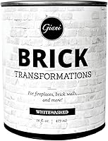 Giani Brick Transformations Whitewash Paint for Brick Fireplaces - 16oz DIY Kit, Easy Coverage for Walls & Accents