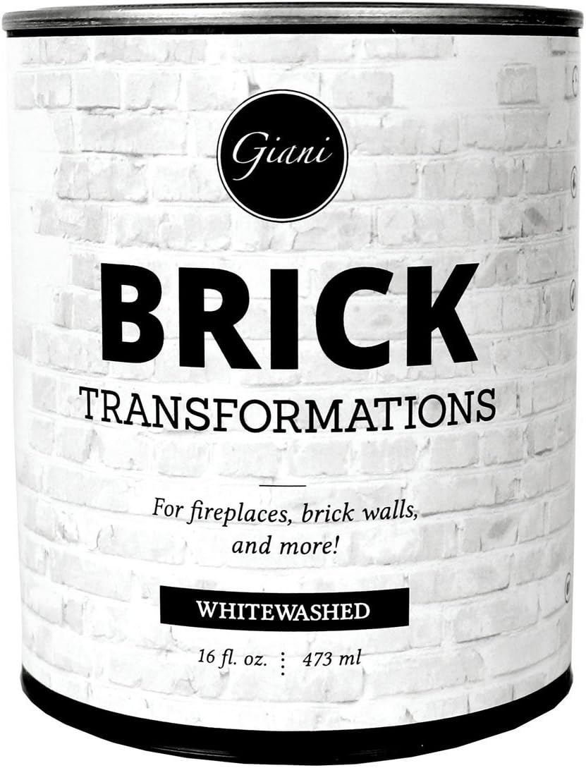 Giani Brick Transformations Whitewash Paint for Brick and Fireplaces- 16 oz Pint