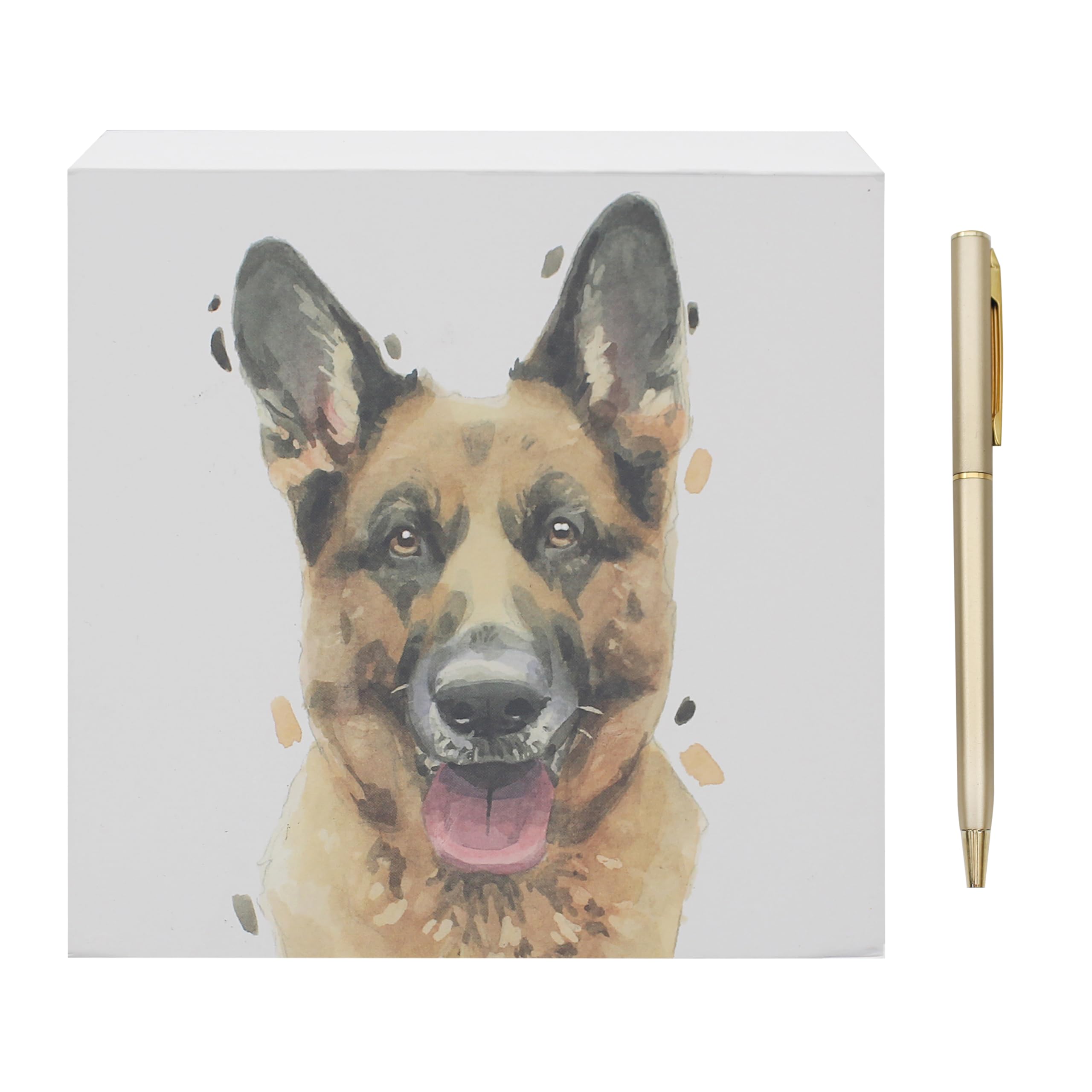Lesser & Pavey German Shepherd Memo Block Robert James Hull for Home & Office | Stylish Notepads & Writing Pads For Daily Use | Compact Note pad & Memo Pads for Daily Notes & Reminders