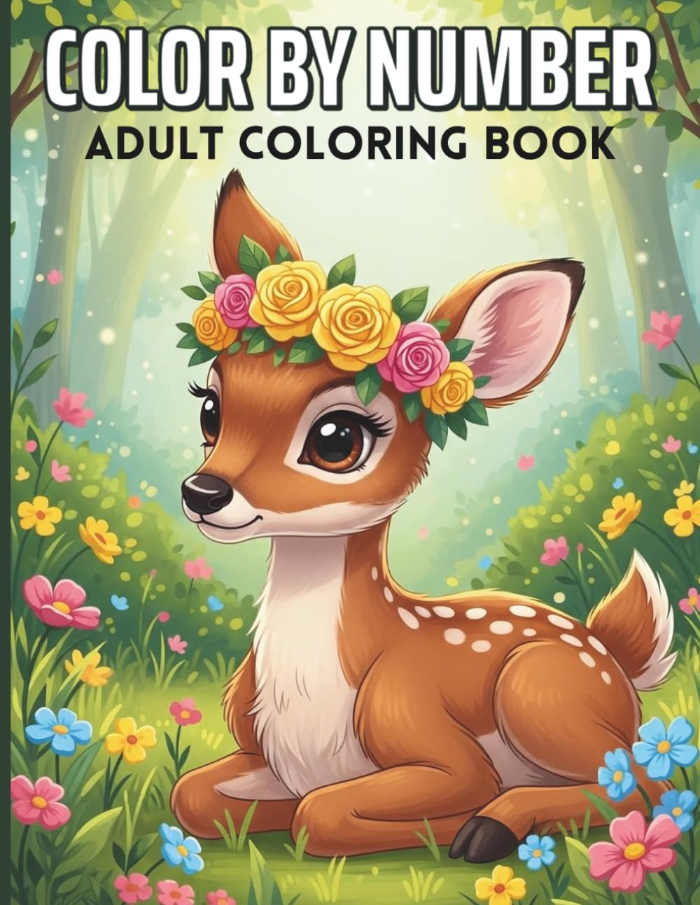 Color By Number Adult Coloring Book: Bold Outlines and Large Print Designs for Easy Coloring Featuring 50 Unique Illustrations of Animals and Scenery for Senior Colorists