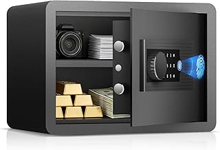 AEGIS Cassaforte biometrica per la casa, 3 metri cubi, piccola sicurezza digitale nascosta, accesso rapido, sblocco con impronte digitali/tastiera/chiave per contanti, gioielli, documenti