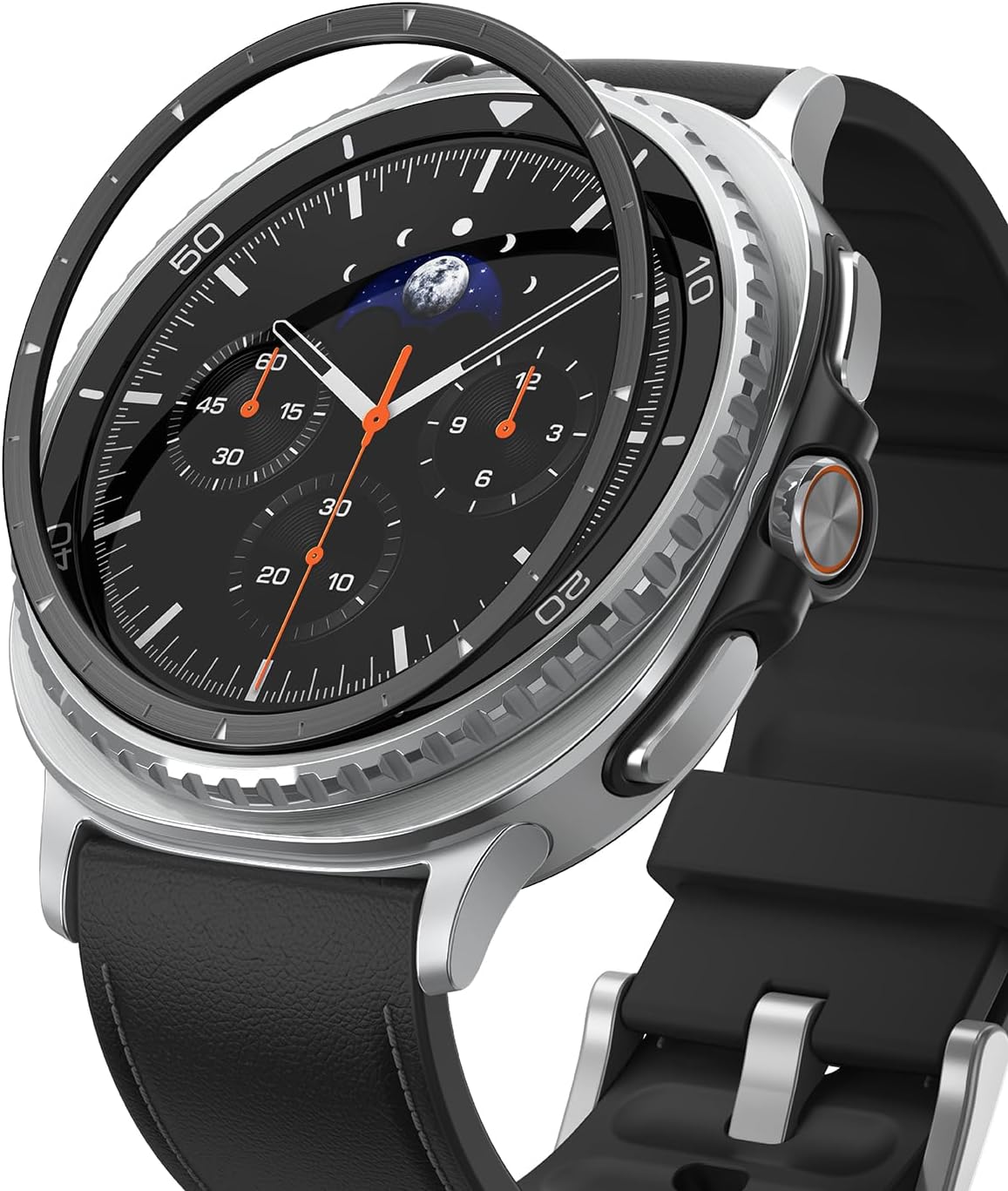 Ringke Inner Bezel Styling [Stylish Stainless Steel Frame] Designed for Samsung Galaxy Watch 8 Classic (46mm) Case, Adhesive Lightweight Inner Cover Accessory - 46-IN-02 (ST) Black