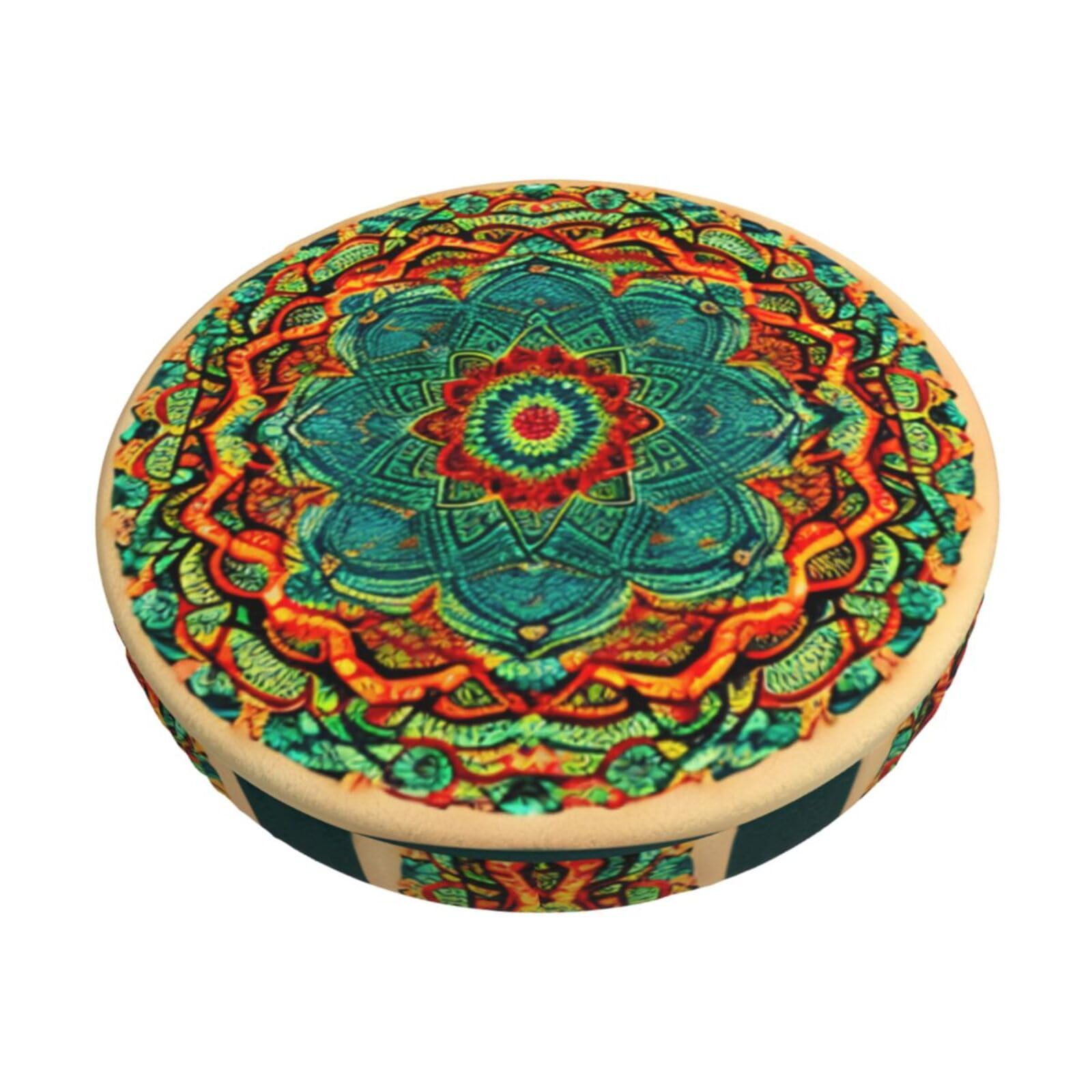 GUCHENP Mandala Print Round Bar Chair Cushion Cover,Washable Chair Protector For Indoor Home Furniture Decor