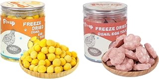 PAWUP Freeze Dried Cat & Dog Treats, Natural Quail Egg Yolk, Single Ingredient, High-Protein Pet Snacks for Skin & Coat Health
