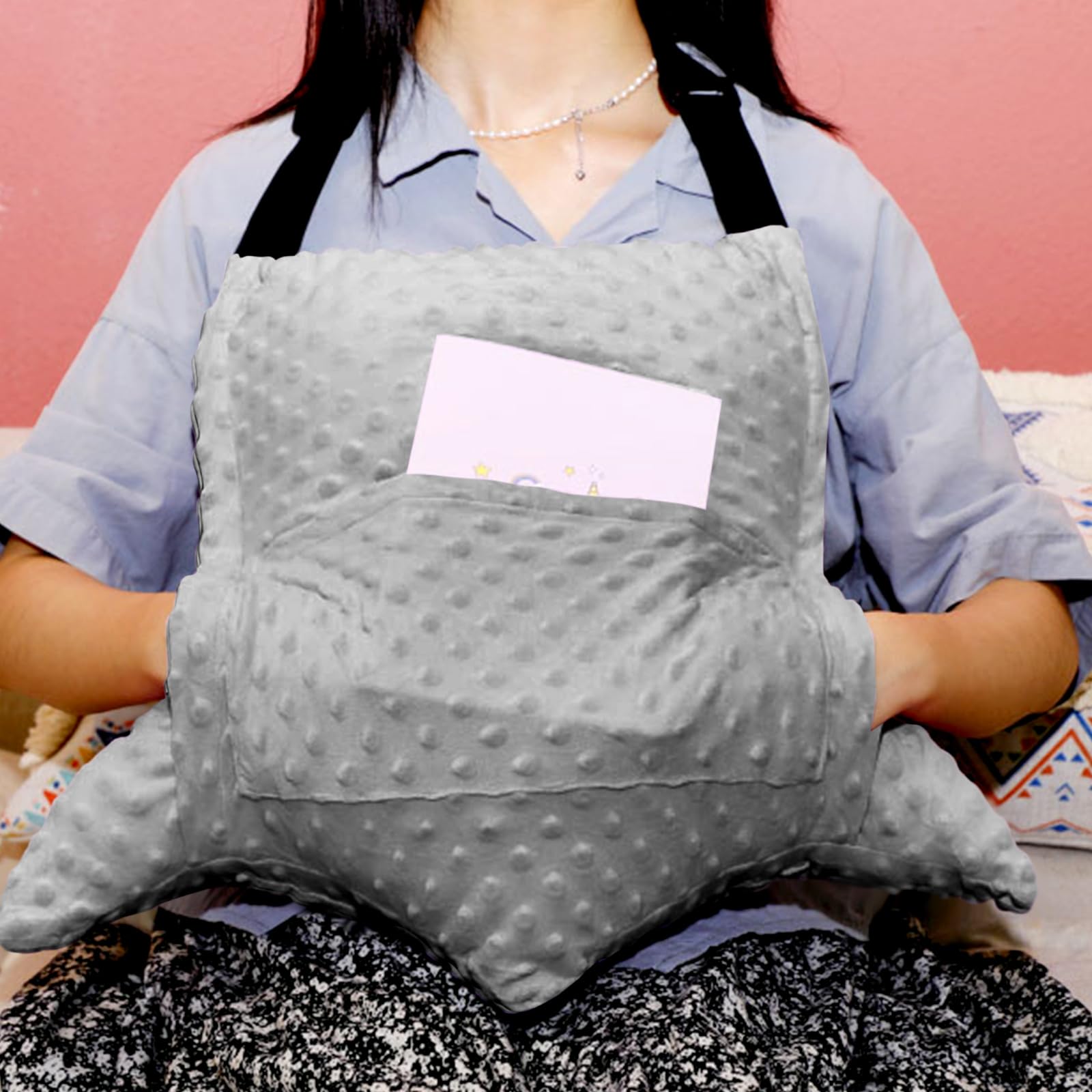 Geelin Hysterectomy Recovery Pillow with 2 Pocket for Abdominal Surgery, Hysterectomy Recovery Must Haves Essentials Abdominal Pillow Post Surgery Gifts for Women(Gray)