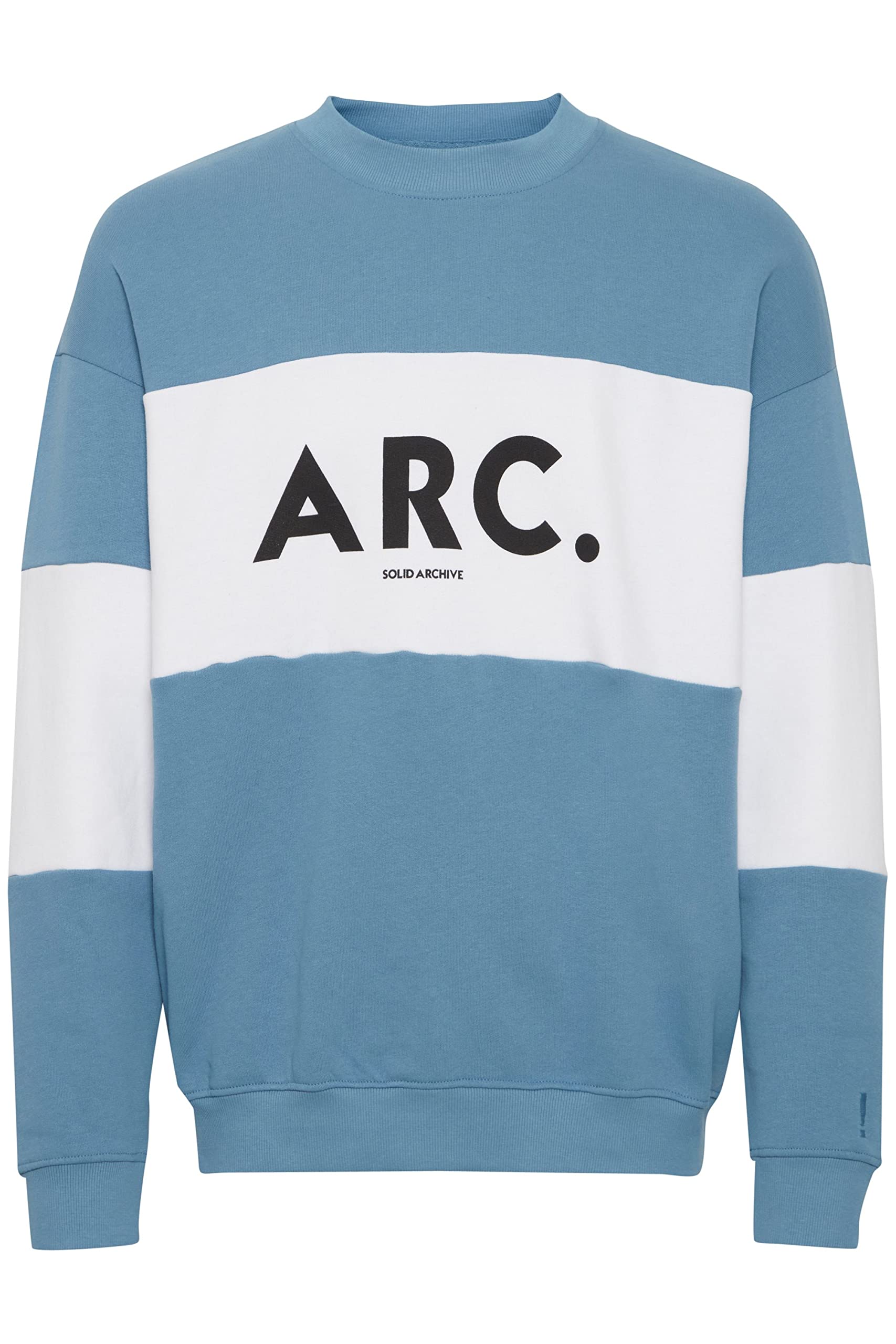!Solid SDCaius Herren Sweatshirt Pullover Pulli mit Rundhalsausschnitt O-Neck Color Block Design Print