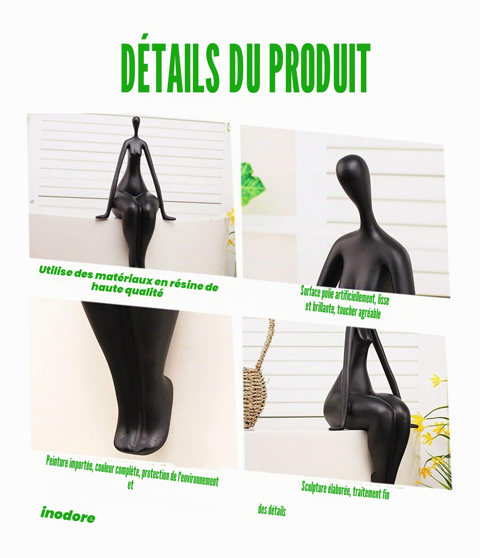 Statuette de Yoga Sculptures décoratives de méditation en résine - Décoration de Bureau pour la Maison ou Le Bureau