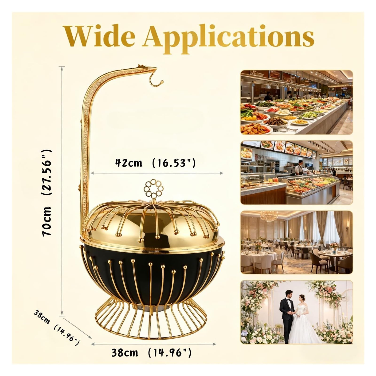 Scaldavivande Rotondi con Coperchio sospeso Cucina a Buffet | Forniture for catering espositori for buffet for matrimoni, feste, catering ed eventi