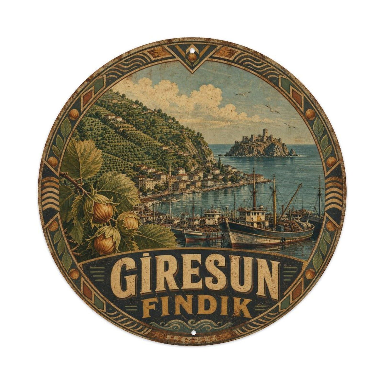 Giresun Hazelnut Turkey Cuisine Rustic Vintage Food Metal Tin Sign