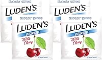 Vista 1 de Ludens Gotas para el Dolor de Garganta, para Alivio Menor del Dolor de Garganta, sin Azúcar Sabor a Cereza Silvestre, 75 Unidades (Paquete de 4)