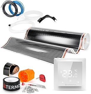 Termofol Chauffage Electrique par le Sol Set - Tapis Chauffant avec H6 Thermostat 230V - Chauffage d'appoint Puissance 220W/m2 - Surface 10 m² - Plancher Chauffant Electrique