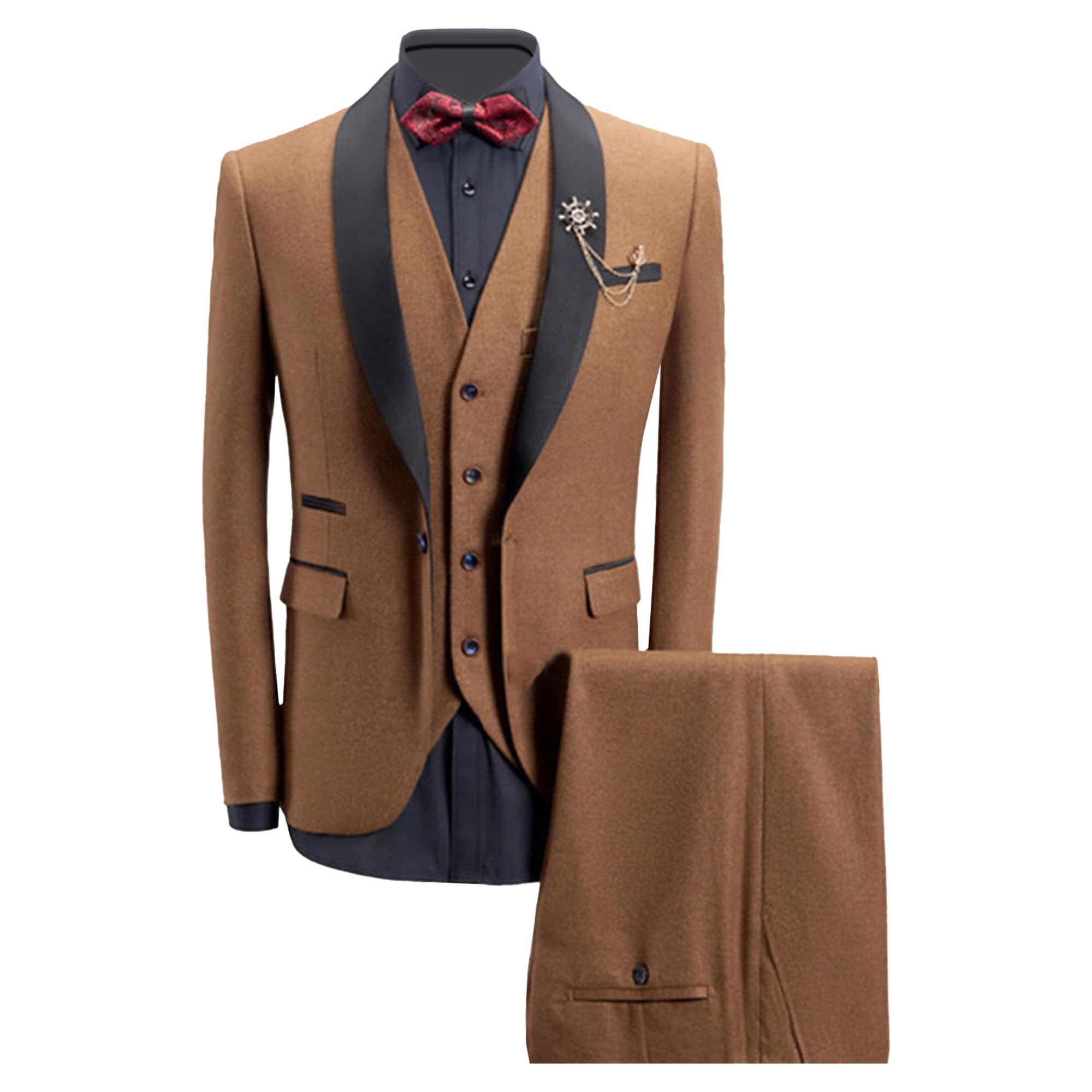Costume homme trois pièces slim veste gilet pantalon pour grand costume de soirée - 7
