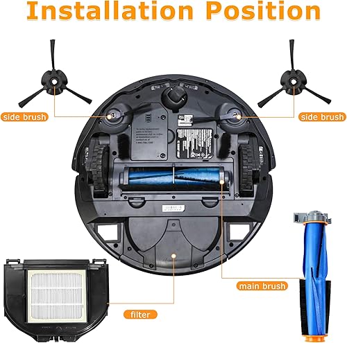 Miniatura 8 de Juego de piezas de repuesto compatible con Shark Matrix Robot Vacuum RV2310 RV2310AE AV2310 AV2310AE RV2300 RV2300S RV2320S UR2350AE Filtro HEPA