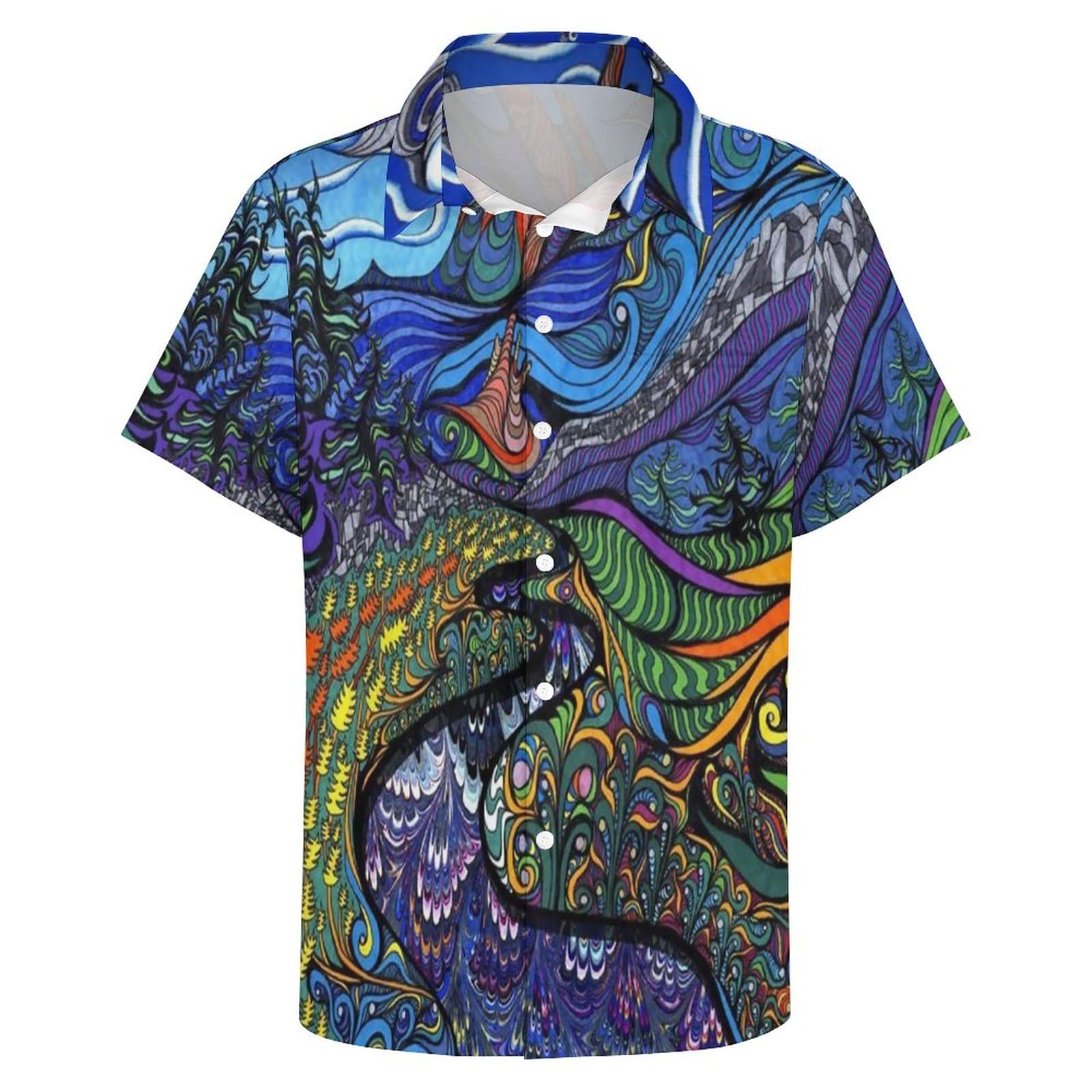 Amazon.co.jp: アロハシャツ メンズ サイケデリック アート 半袖 夏