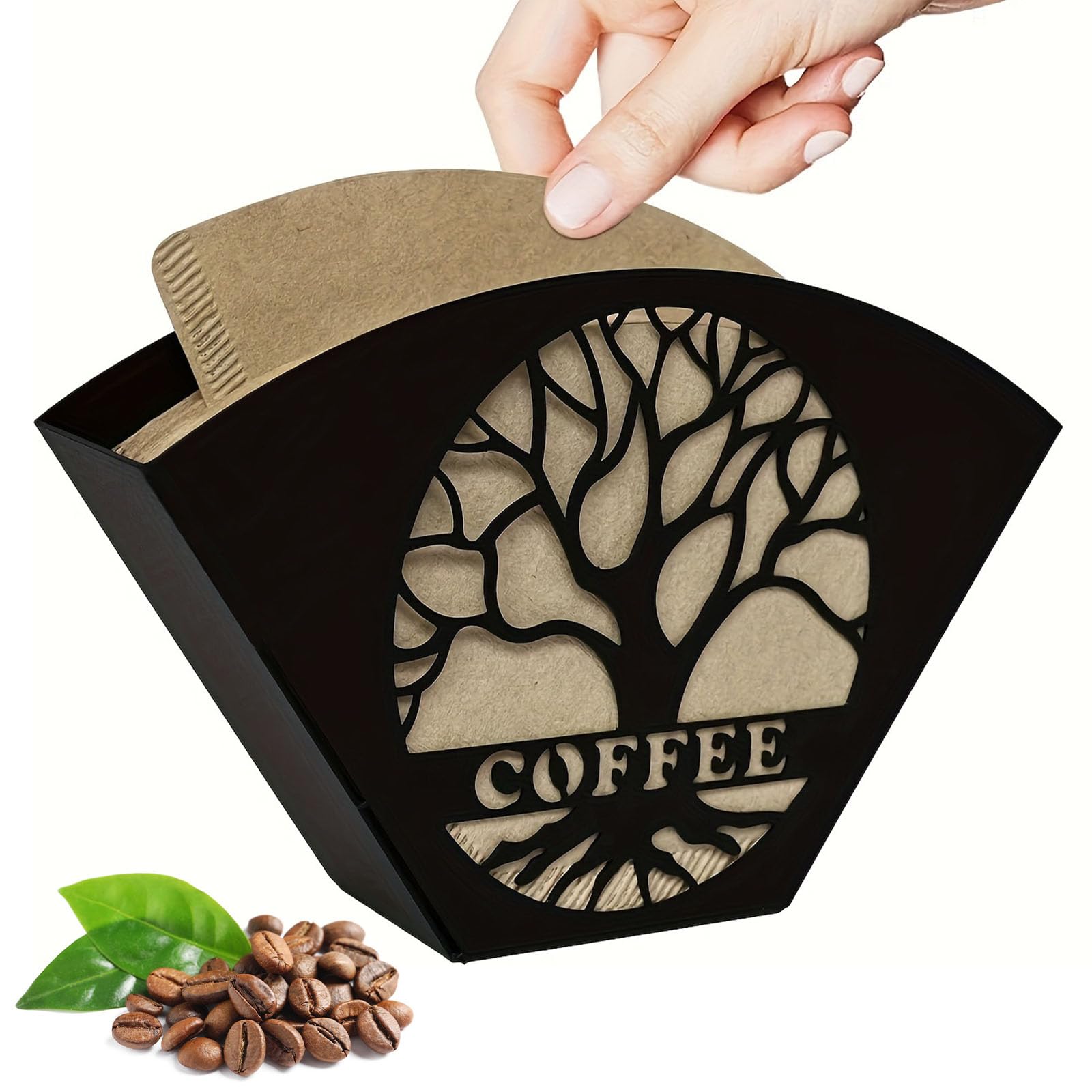 EAAGHK Kaffeefilterhalter, 18x11 cm Schwarzer Filtertütenhal