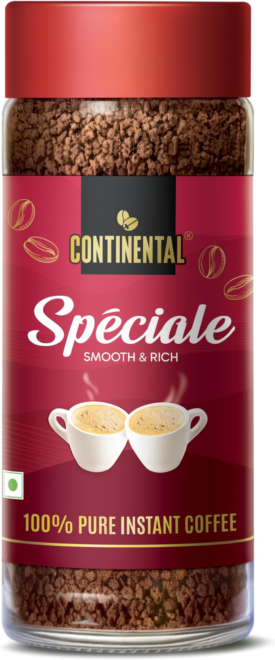 Continental Speciale Instant Coffee | Premium Arabica Blend | 100% Pure Coffee | Smooth & Rich Instant Coffee | Medium Roast | No Added Flavors | 100g Jar | Best for Hot & Cold Coffee