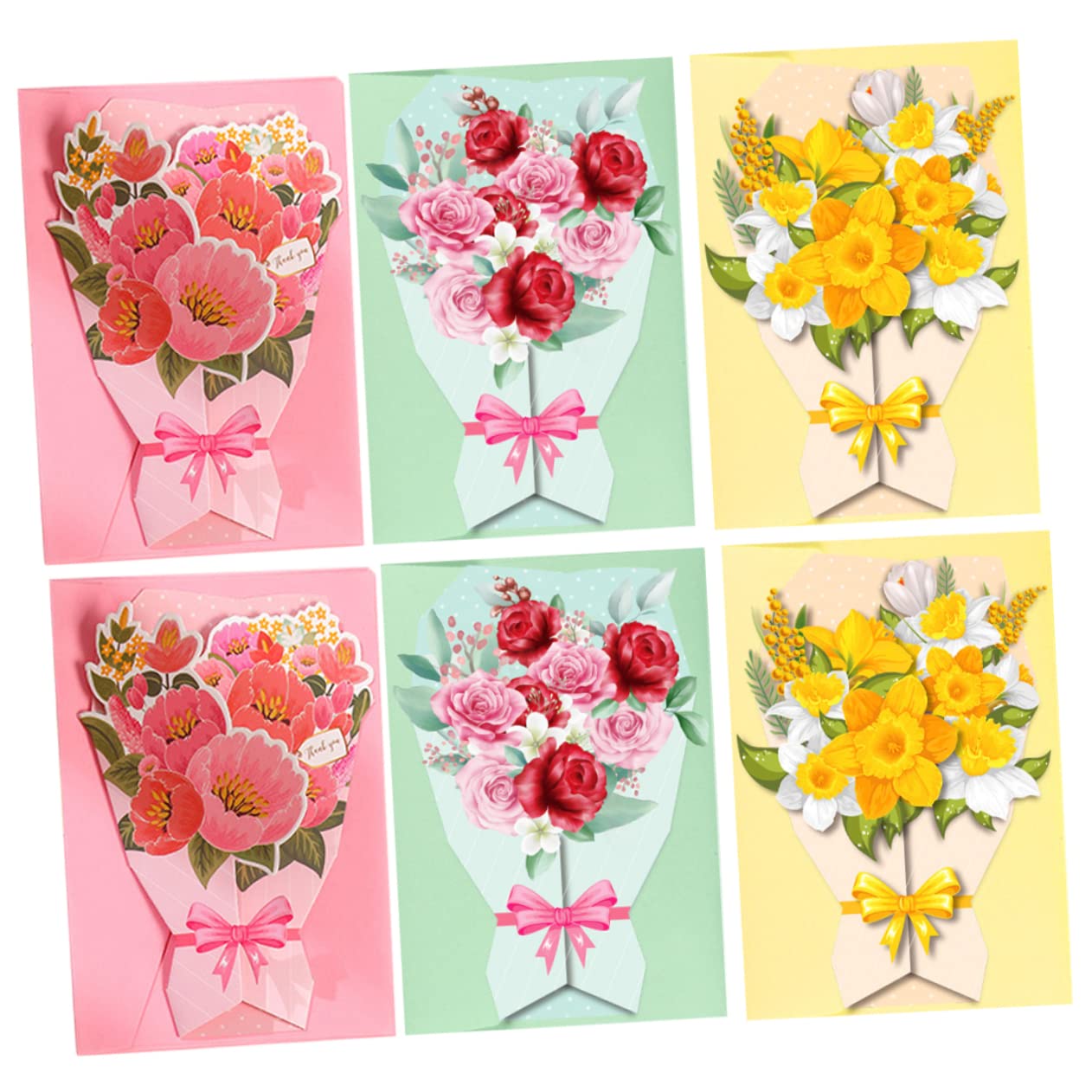 30pezzi Biglietti Di Compleanno Carta Con Bouquet Di Fiori Biglietti Di Auguri Per La Festa Degli Insegnanti e Compleanni Confezione Di Auguri Decorativa