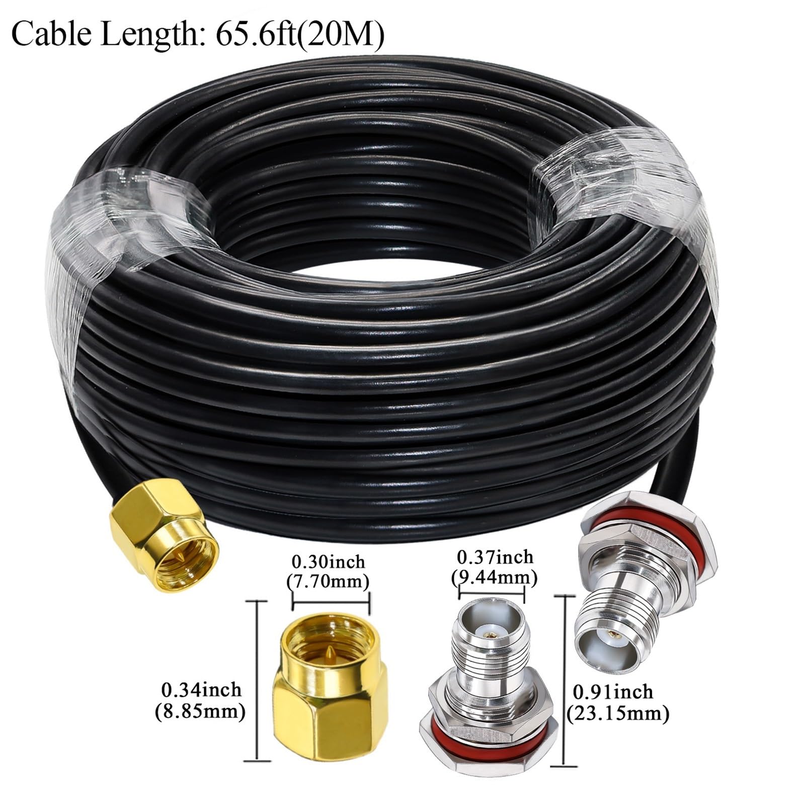 LIHUA Kabel koncentryczny SMA męski na żeński RG58 Low Loss W/i/Fi an/te/na przedłużacz 20 cm 10 m 15 m 20 m 25 m 40 m kabel koncentryczny (30 m)