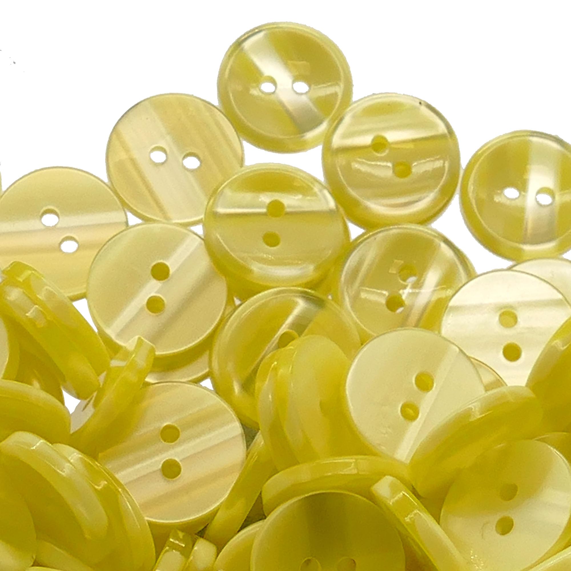 Shadow Stripe 2-Hole Variegated Polyester Buttons, Yellow 13mm (20L) Pack of 10