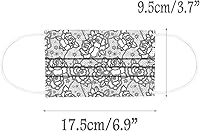 Vista 9 de Paquete de 50 mascarillas desechables con patrón de encaje con filtro facial de 3 capas con cinta elástica para las orejas, transpirables
