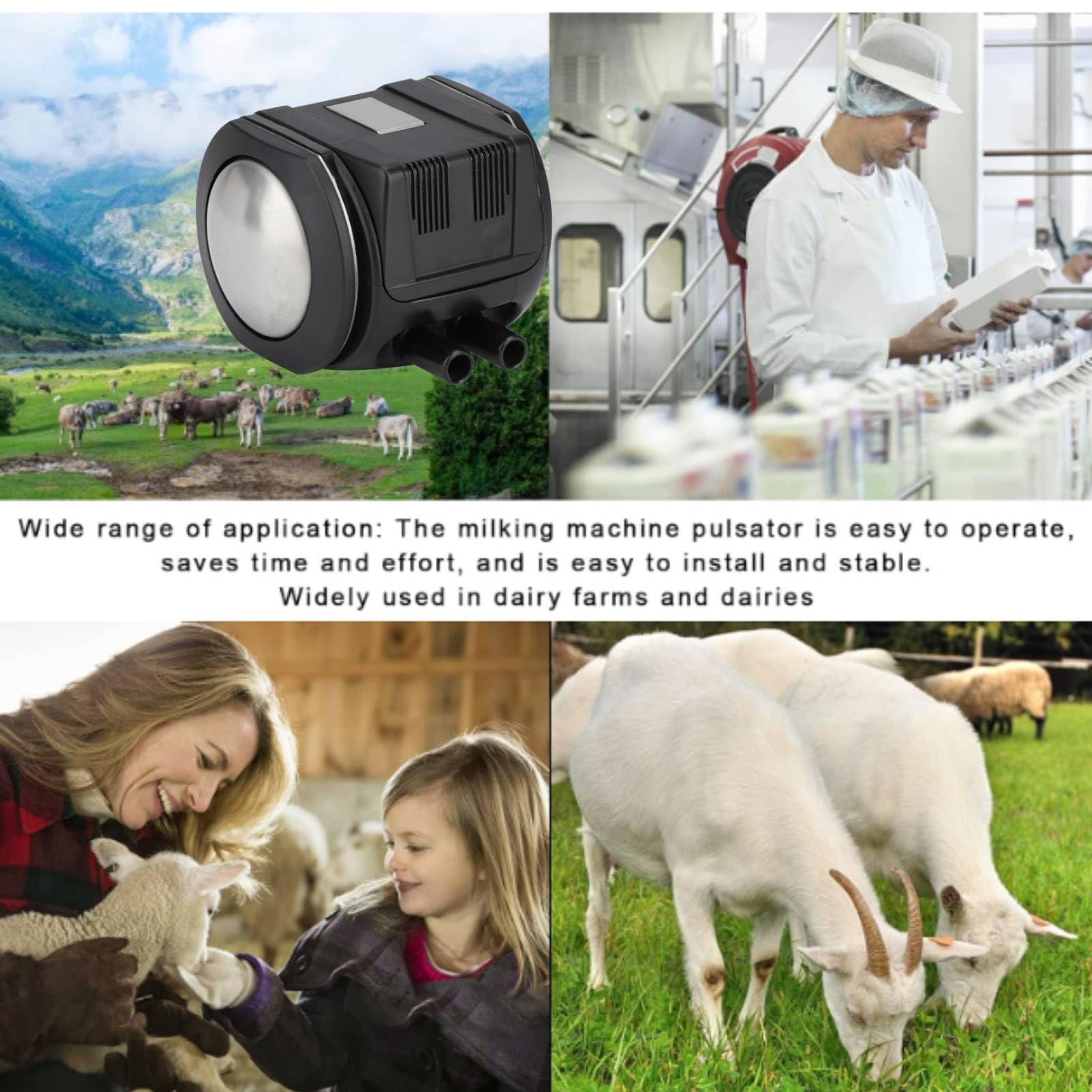 Pulsateur pour machine à traire les vaches, pulsateur électrique, pulsateur à 2 voies pour chèvres, pulsateur pneumatique en acier inoxydable, accessoires réglables pour machine à traire, pulsateur po