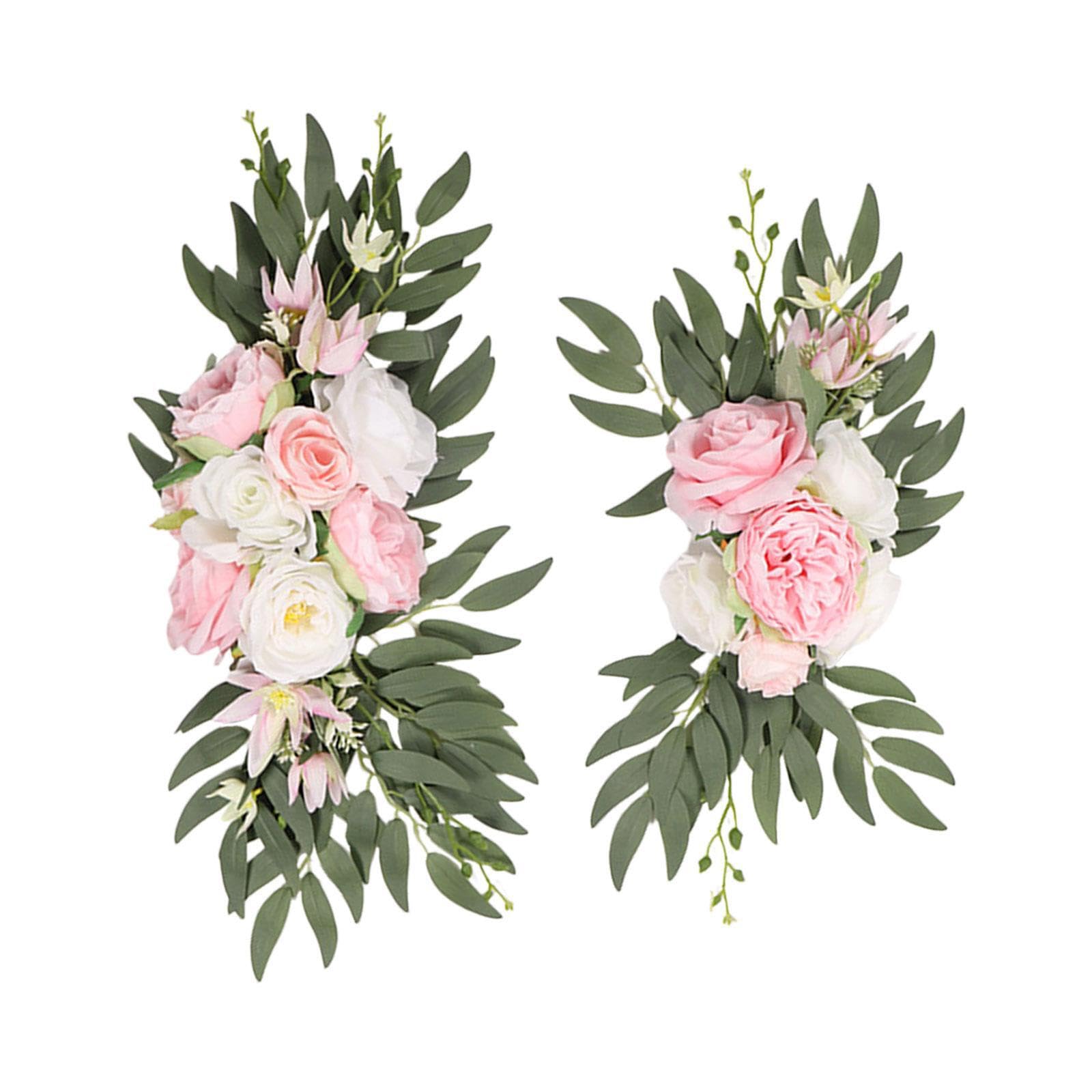 Auyxssz Pink Wedding Artificial Rose Swag Front Door Hanging Wreath Beautiful Silk Flowers For Centerpiece Decor At Celebratory Events Wedding Artificial Rose With,