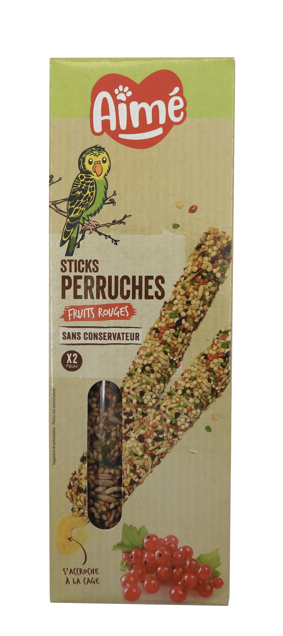 Baguettes pour perruches aux fruits rouges Aime pour partager un moment de complicité