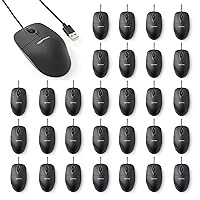 Amazon Basics Mouse USB a 3 pulsanti con cavo (Nero)