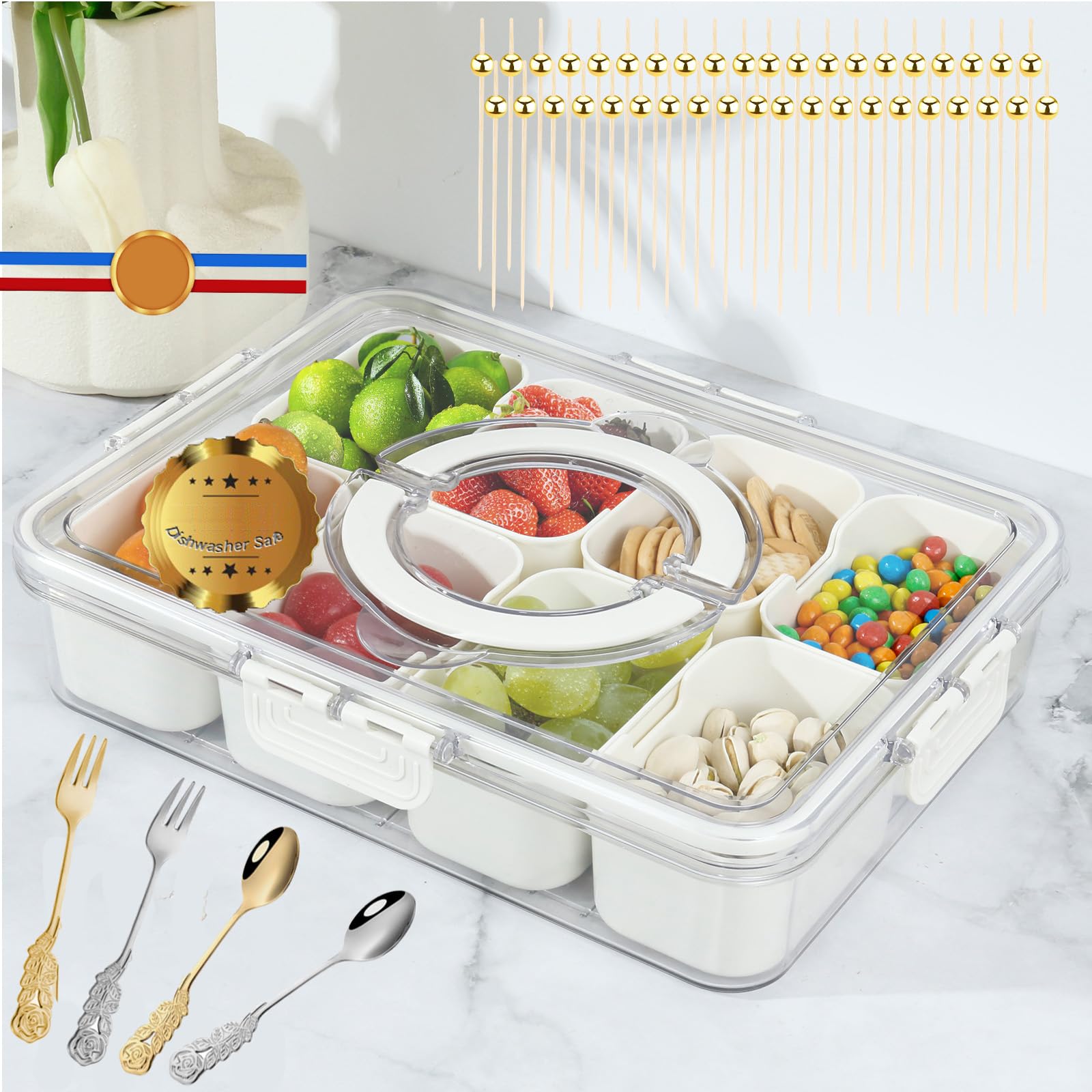 Snapklik.com : Snackle Box Container,8 Compartment Snack Box Container ...