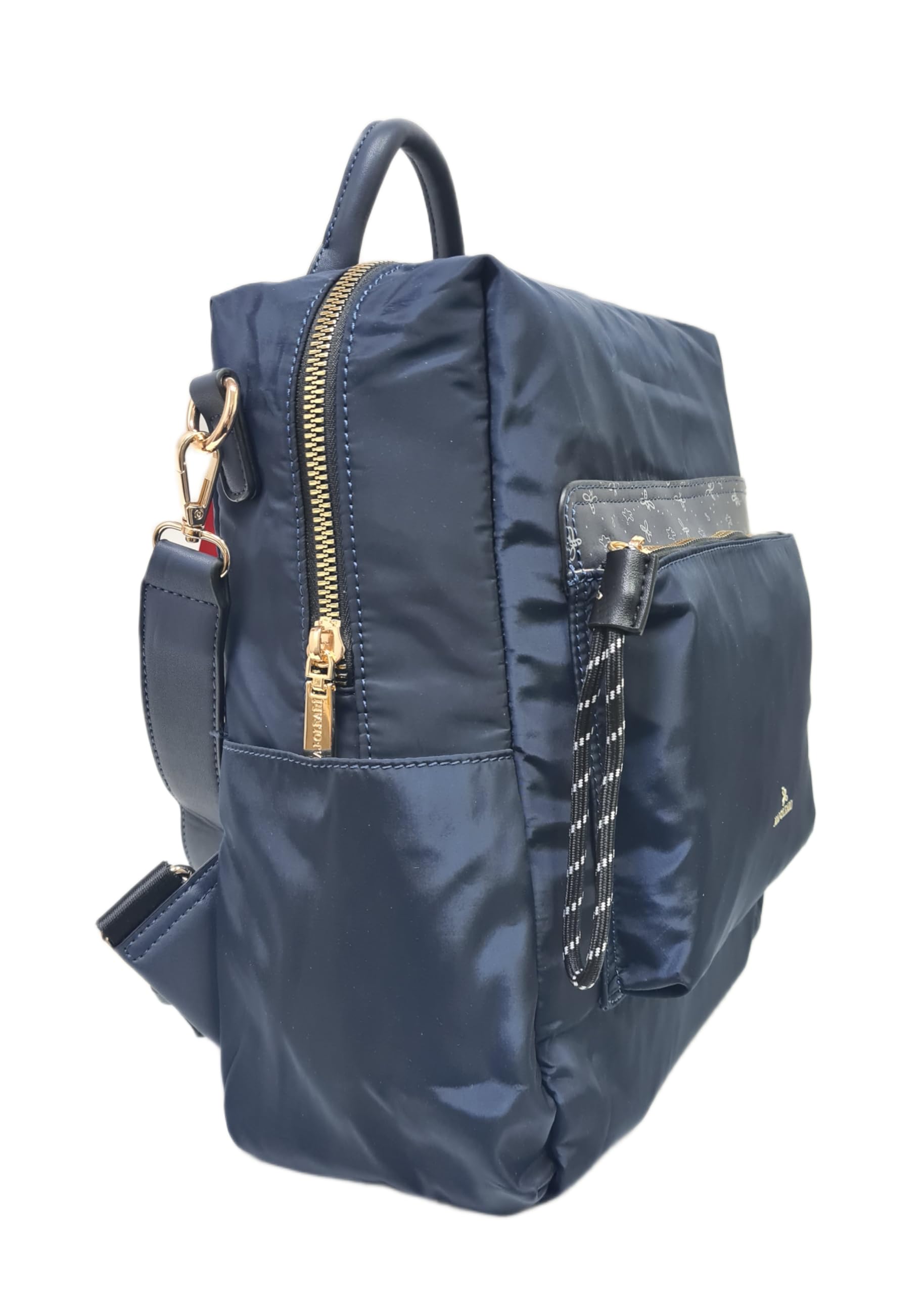 NAJ-OLEARI Borsa Zaino Donna Multitasche, Nylon Riciclato, con Spallacci Regolabili, a Spalla e Mano, Dimensioni 32x30x12 cm Art. 61749/25 (BLU)