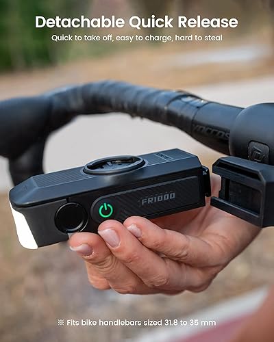 Miniatura 4 de RAVEMEN Luces de bicicleta FR1000 para conducción nocturna, luz de bicicleta y diseño integrado, faro de bicicleta ajustable de 30 con