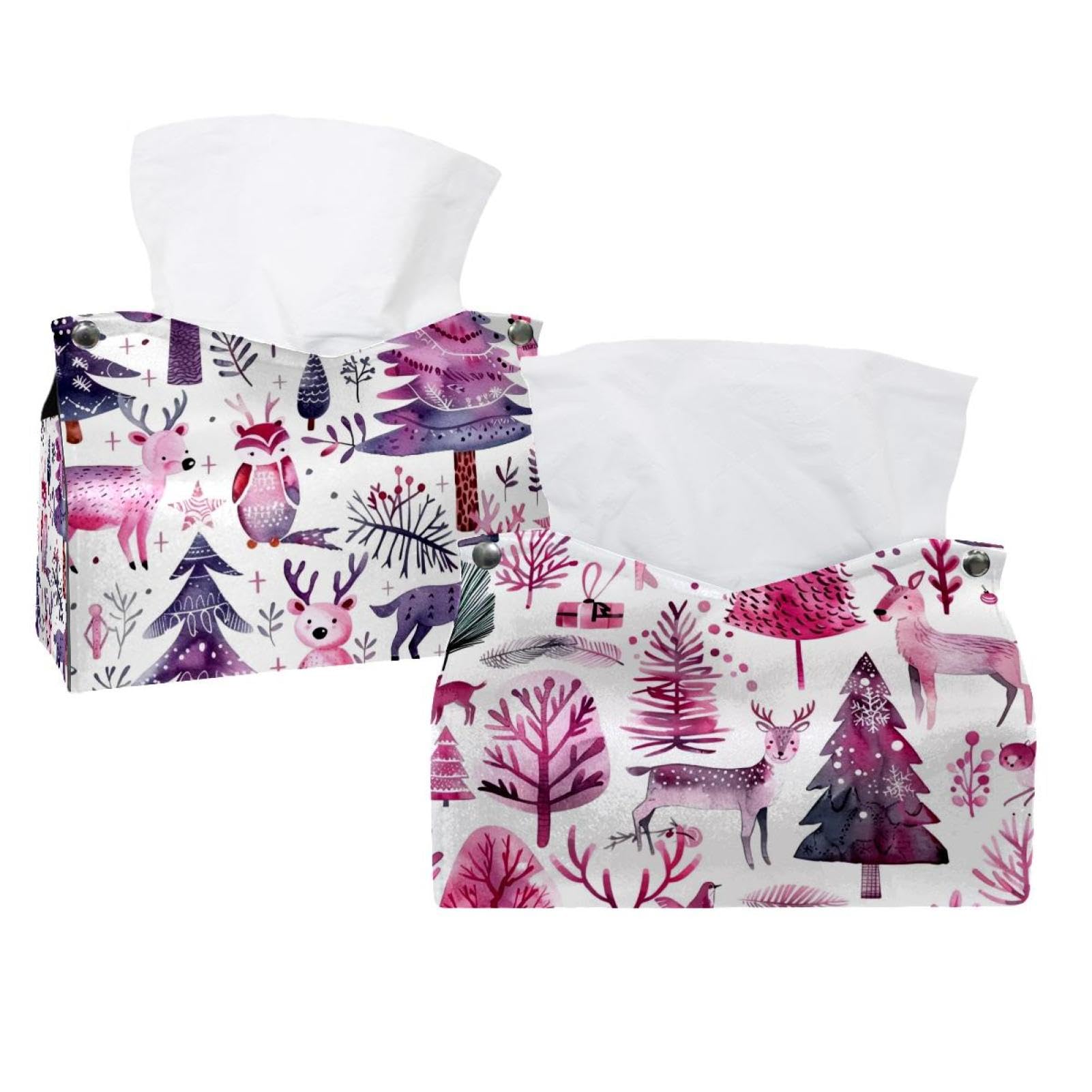 Boîtes à mouchoirs arbre de Noël rose distributeur serviette cuisine chambre hôtel