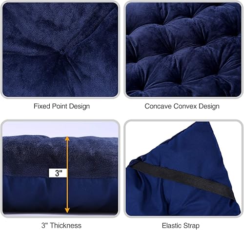 Miniatura 5 de REDCAMP Folding Cot Pads for Sleeping Extra Thick, Soft Comfortable Velvet & Corduroy Cotton Camping Cot Mattress Pad for Backpacking Hiking, Black