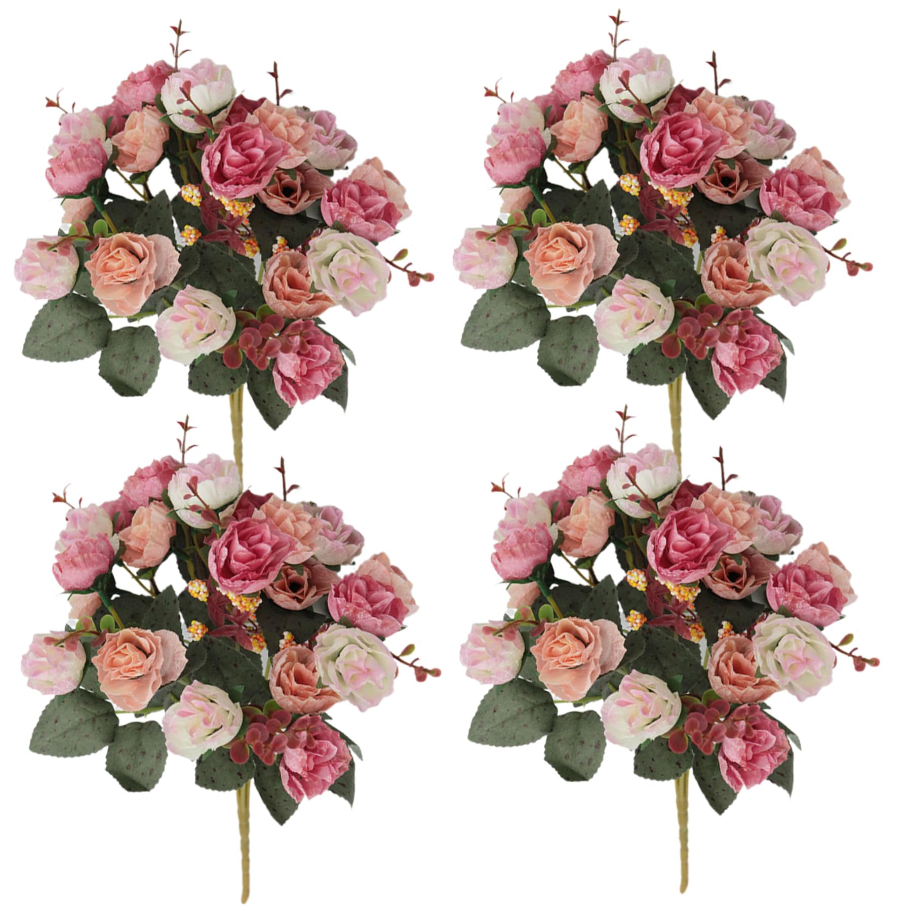 Roses artificielles avec tige réaliste en soie diamant de haute qualité pour salon