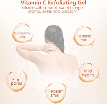Orange Exfoliating Whitening Gel Scrub, Vitamin C Facial Scrub, Exfoliating Gel for Face & Body, Hydrates & Softens Dry Skin for Exfoliates Dead Skin, Deep Cleansing (1pcs)
