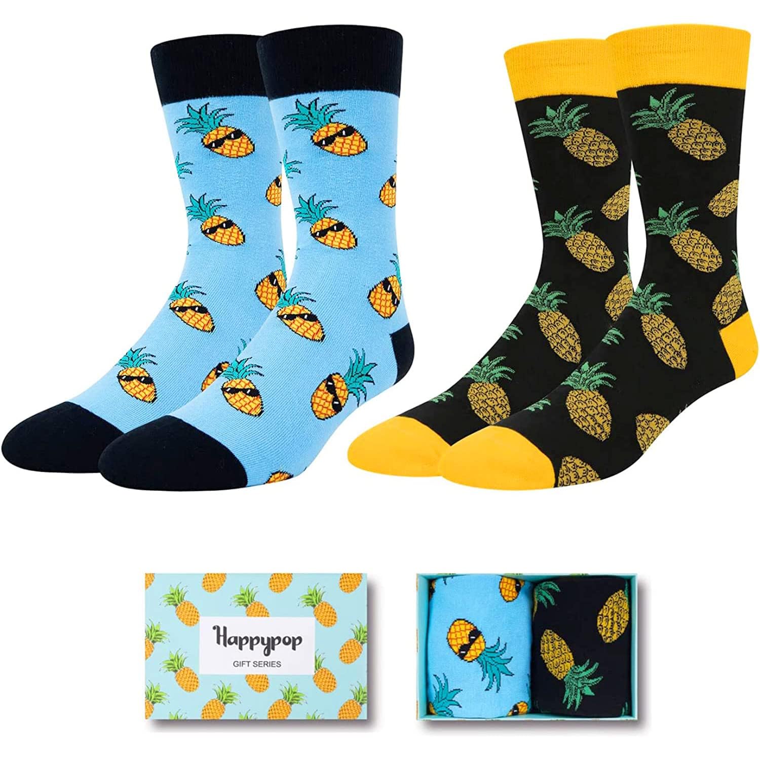 ZmartCrazy Pineapple Gifts For Men - Fruit Socks Fun Crazy Pineapple Socks