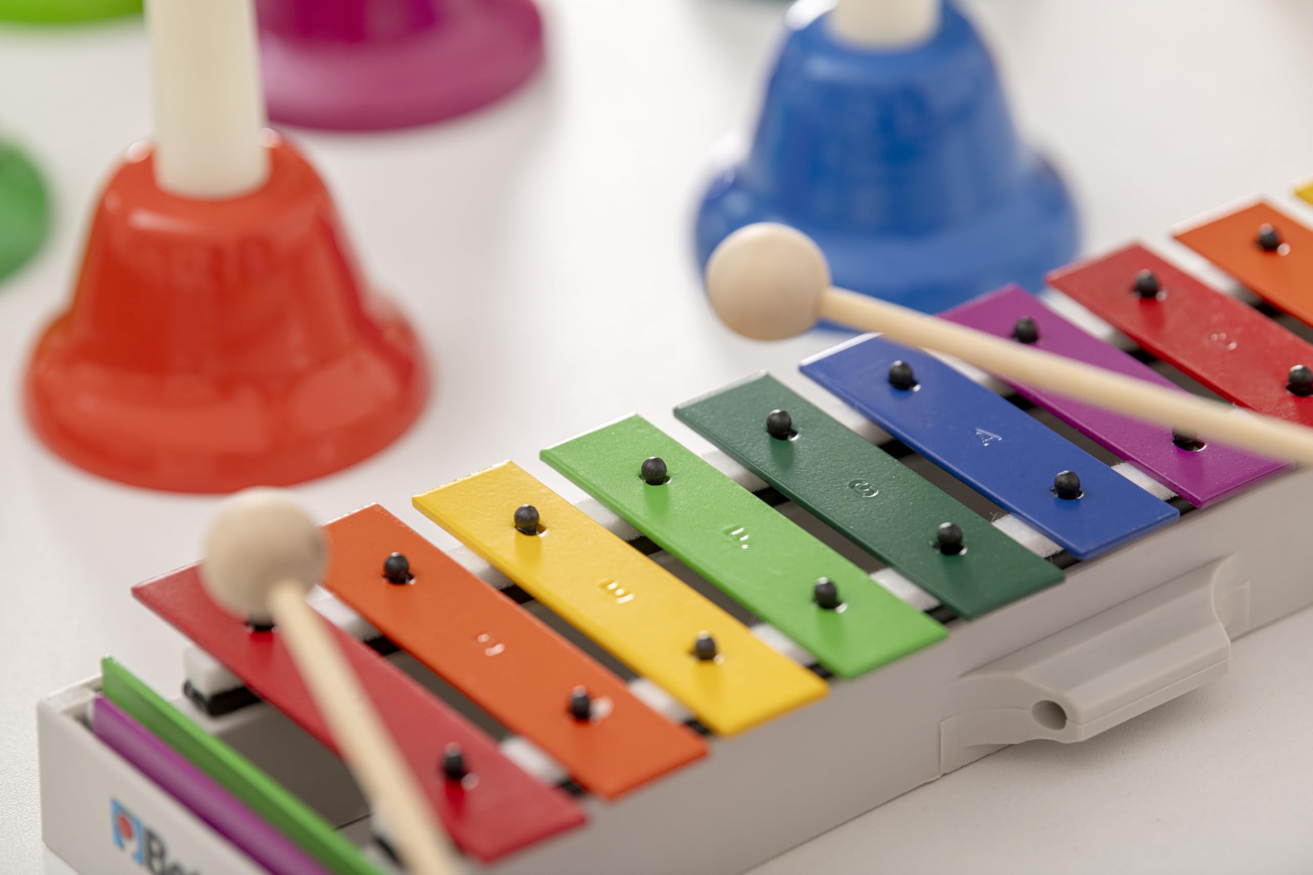 Betzold Sopran-Glockenspiel, bunte Metall-Klangplatten Musikinstrument für Lernende