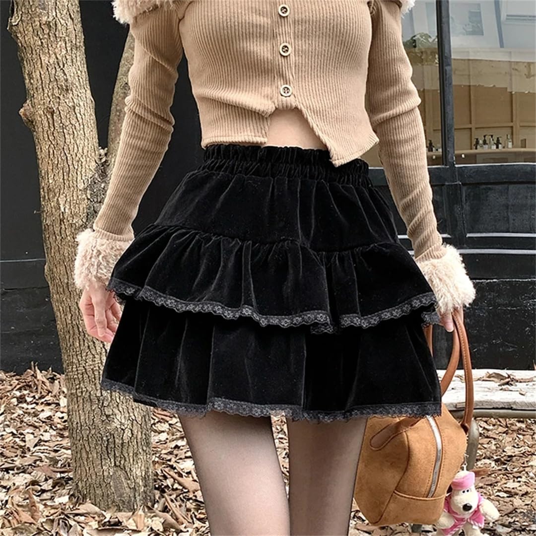 Mini gonne invernali da donna sexy in pizzo patchwork abiti a vita alta slim gonna linea