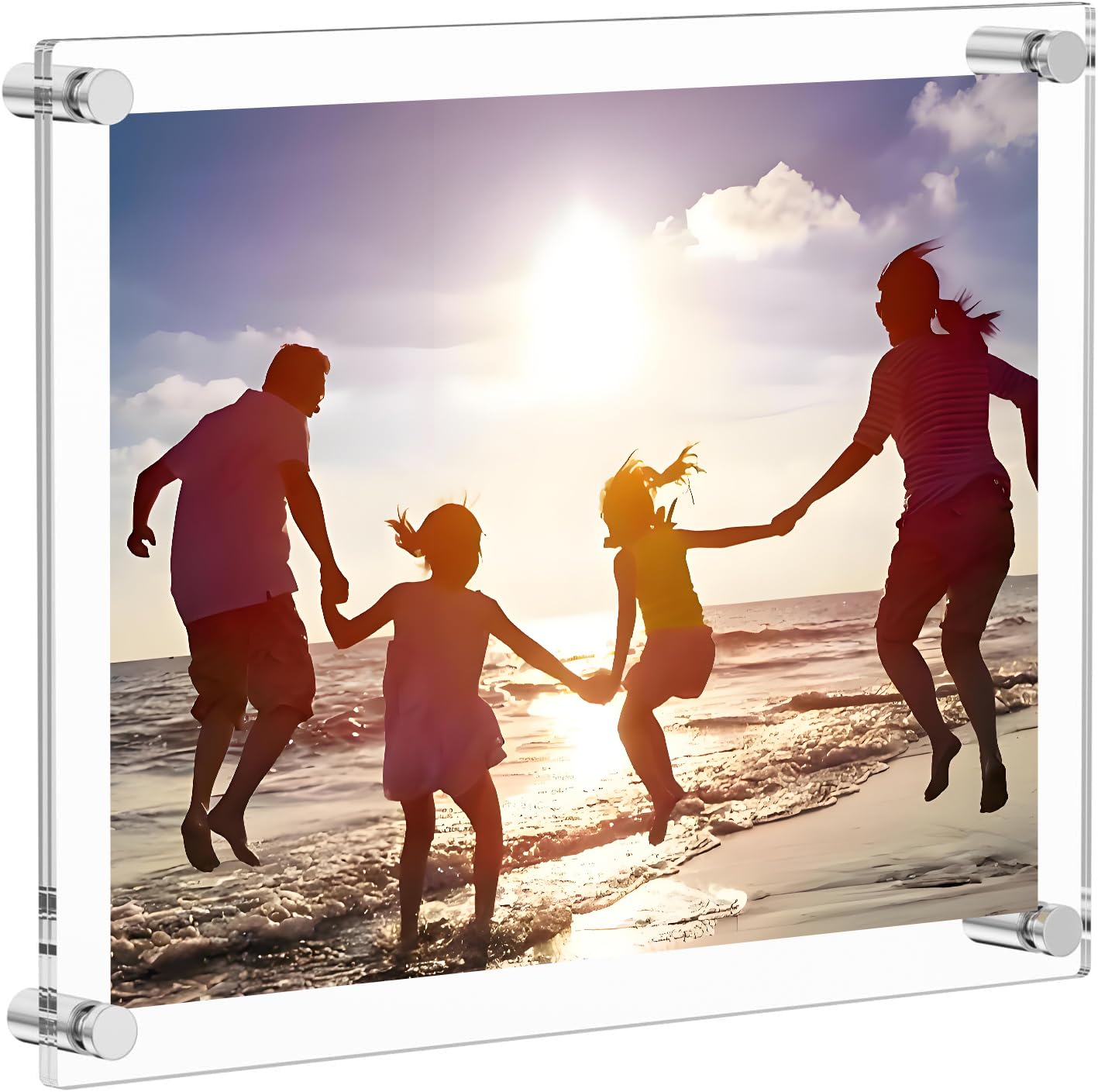A4 Wall Mounted Photo Frames，Double Sided Clear Acrylic Picture Frames