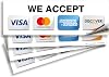 iSYFIX Credit Card Sticker Sign Sticker - 4 Pack 9x3 - Accepts Visa, MasterCard, Amex & Discover Premium Self-Adhesive Vinyl Laminated UV Weather Resistant Scratch Water Resistant Fade Resistant