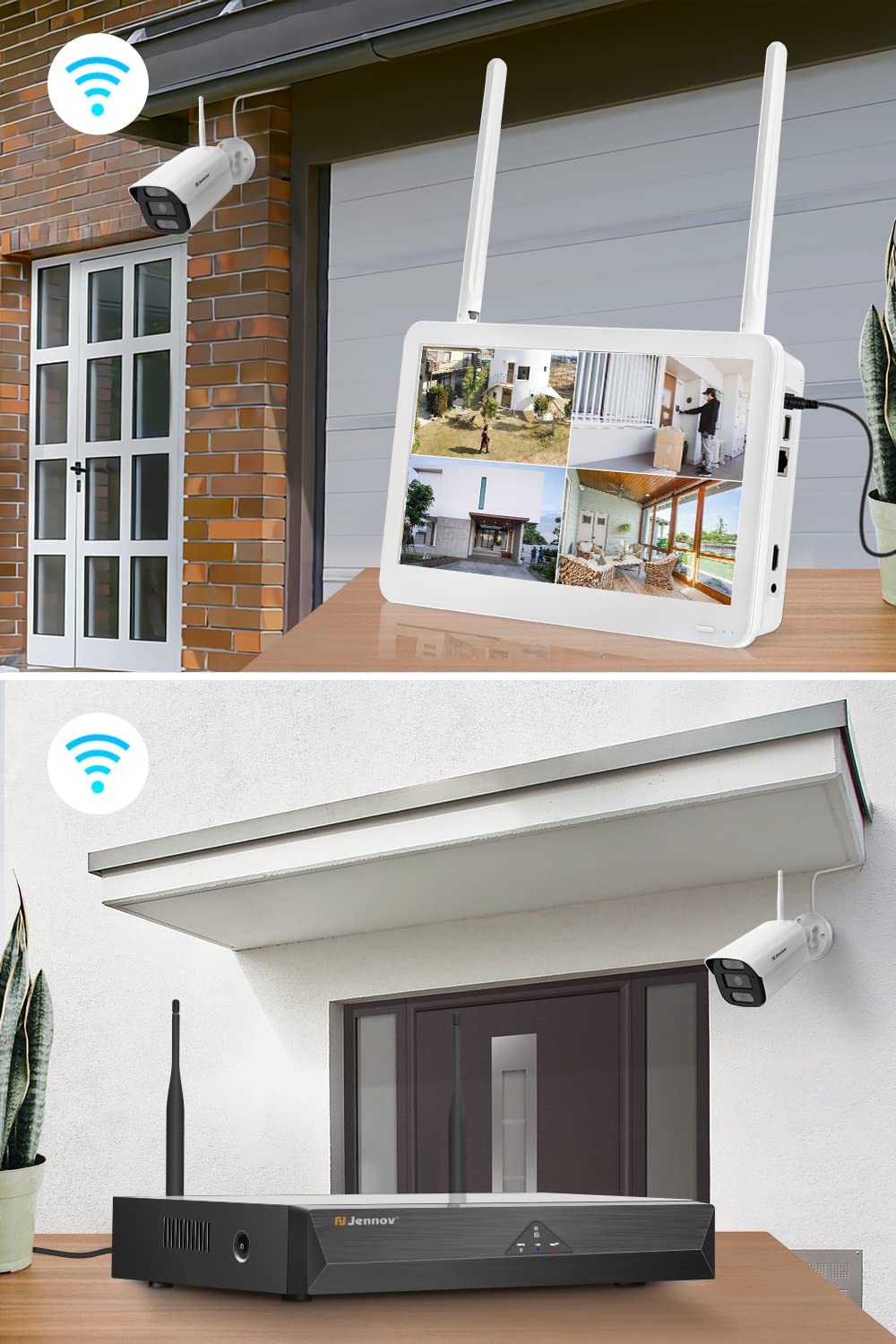 Amazon.co.jp: 防犯カメラ 屋外 高精細500万画素 JENNOV WIFI 監視