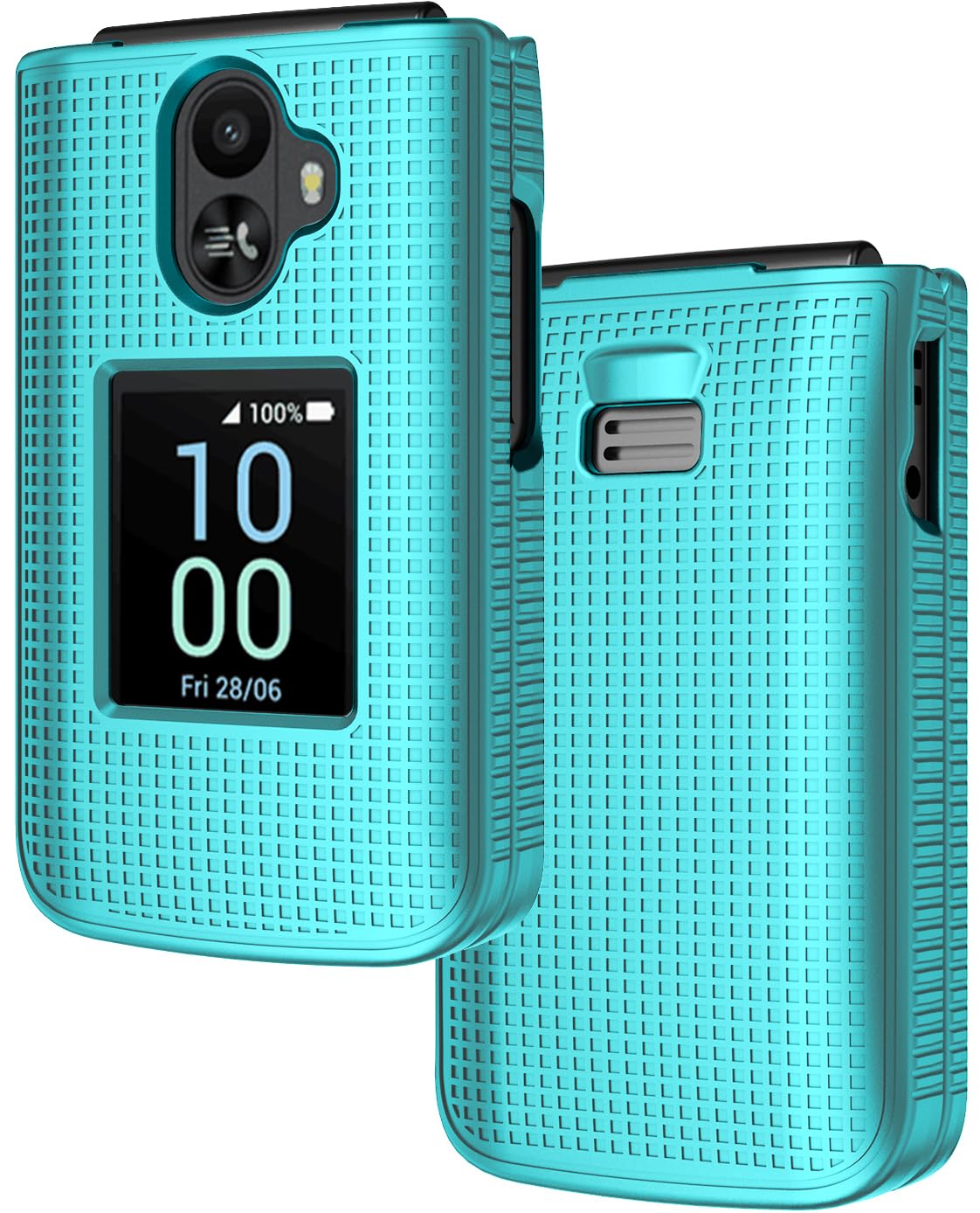 Belt Clip Holster Nakedcellphone Holster Case For TCL Flip 3 - Teal Mint Hard Shell With Belt Clip Combo Hard Shell Phone Cover - View #5
