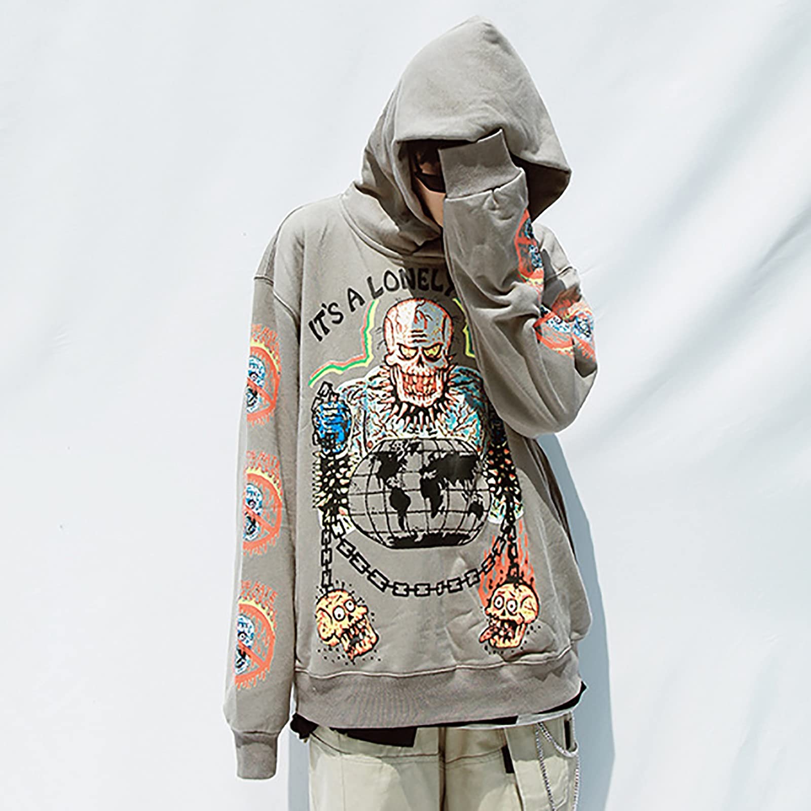 G&F Kanye Felpe con Cappuccio Felpa Unisex Hip Hop Cotone Maglione Abbigliamento Strada Casuale Felpa