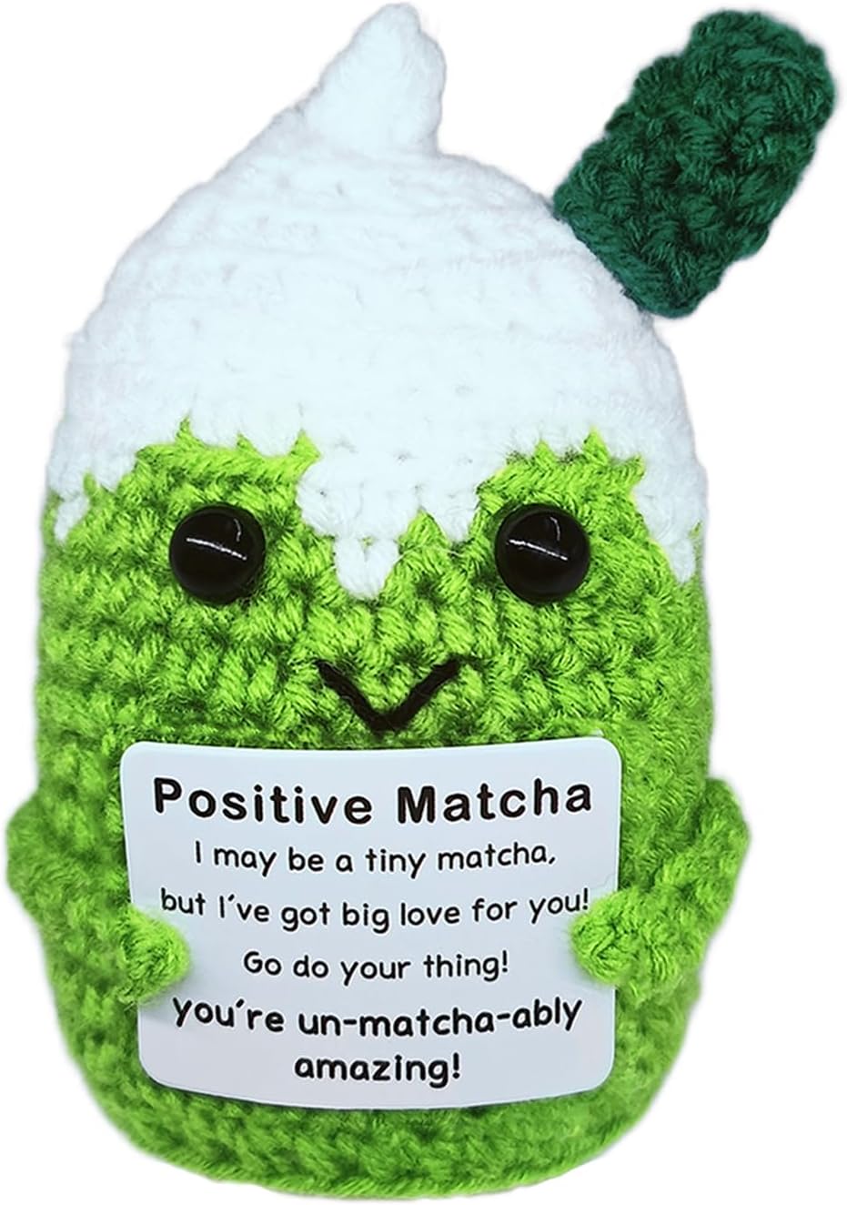 Mini Matcha Handmade Crochet Doll Birthday Gift for Best Friend, Cute Inspirational Gift for Friends, Family and Coworkers, Emotional Support