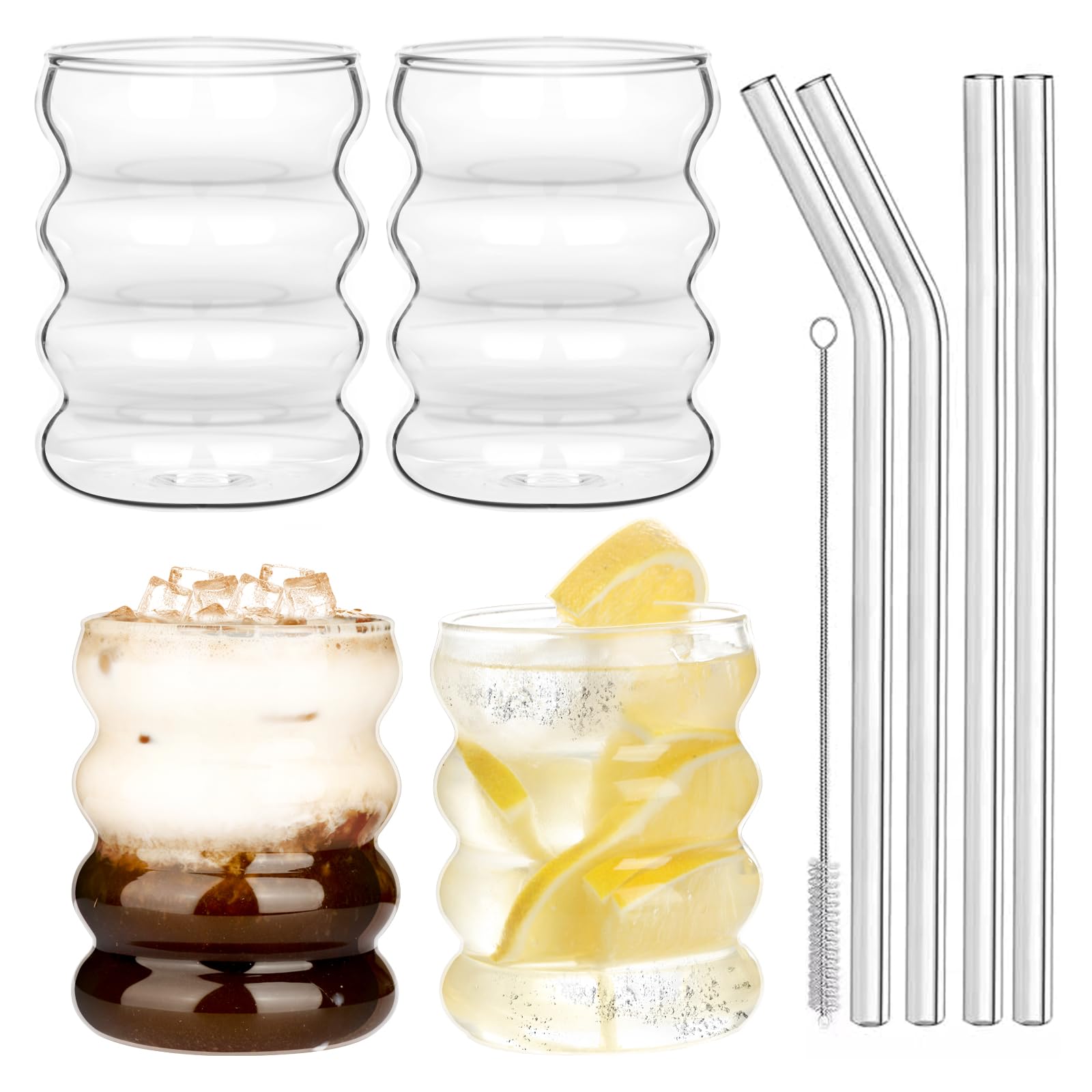 Set di 2 Bicchieri Bubble Tea Kit, Bicchieri di Plastica per tè