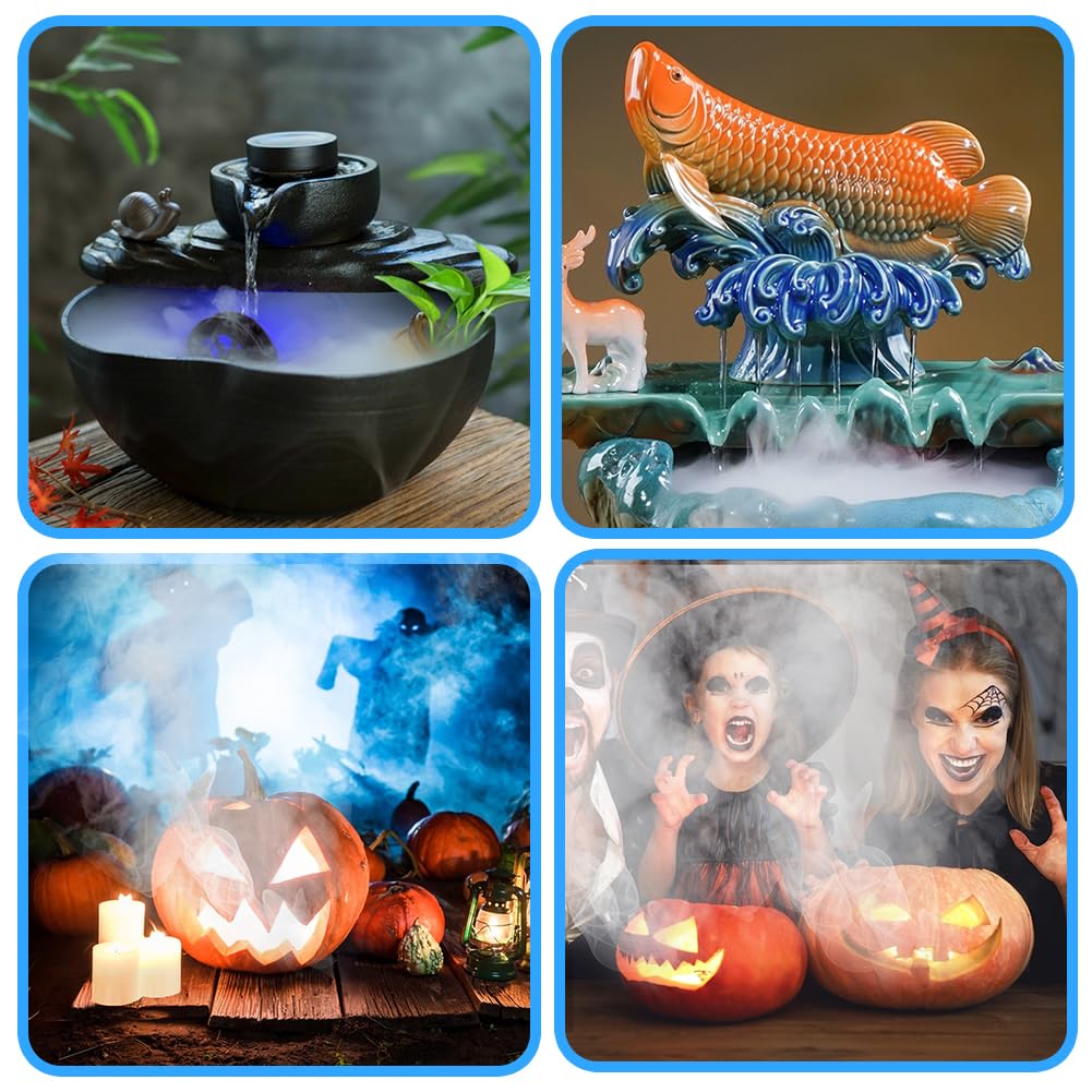 Joycabin Ultradźwiękowy nebulizator, mini maszyna do wytwarzania mgły, 12 diod LED, do wytwarzania mgły, mgły wodnej, nawilżacz powietrza na Halloween, fontanna, fontanna wodna, krajobraz doniczkowy,