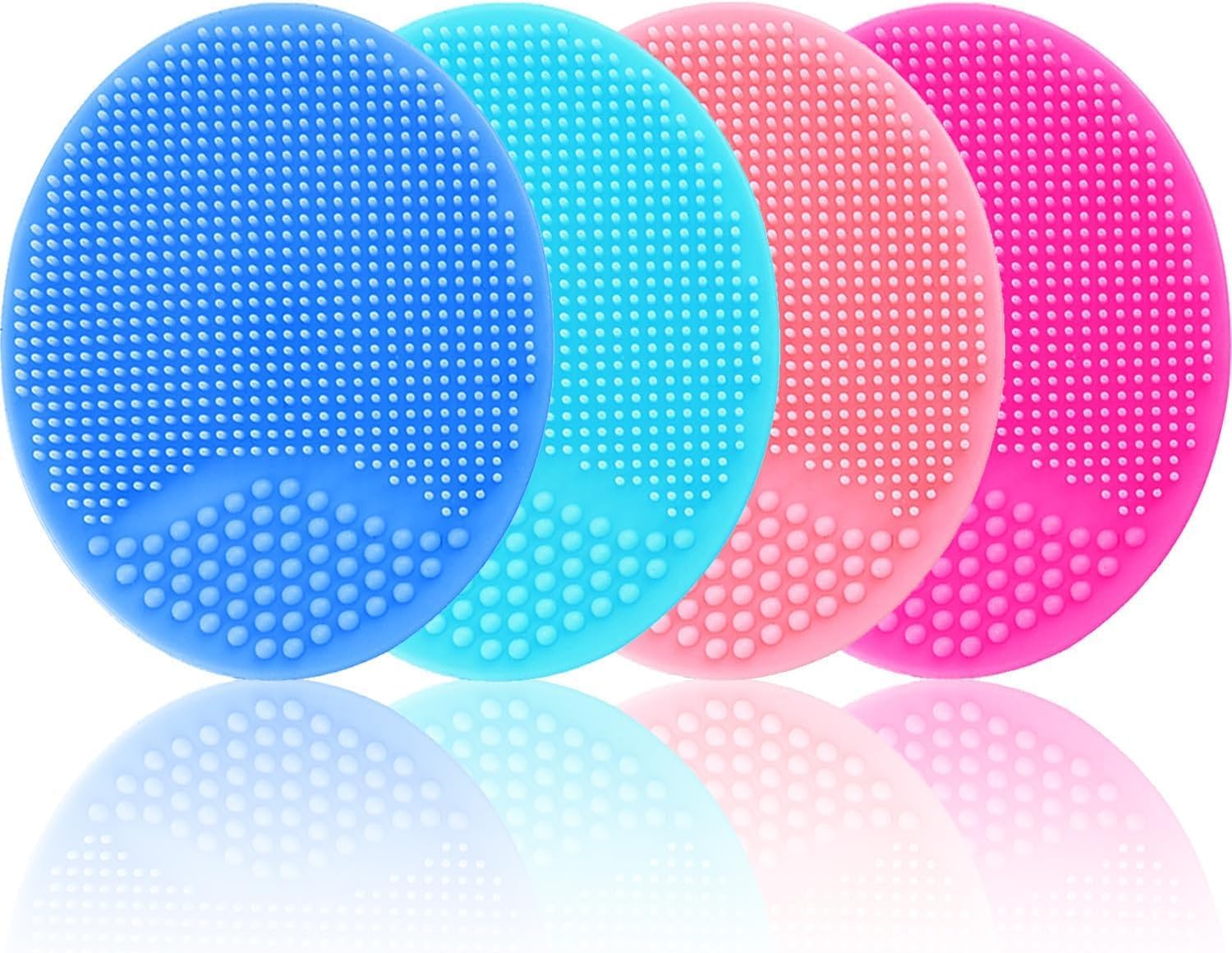 RUBYFACE Silicone Facial Cleansing Brush, Soft Face Scrubber, Deep Cleaning Blackhead Acne Pore Cradle Cap Face Wash for Girl Woman (2 Pcs)-image-24