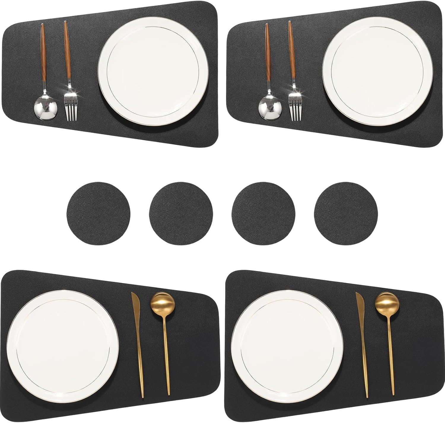 Faux Leather Waterproof Placemats Set of 8Heat Resistant
